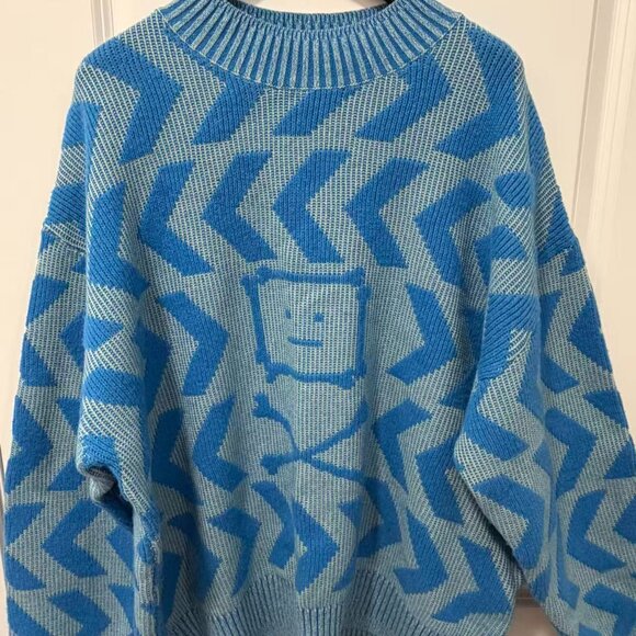 Acne Studios Blue Pattern Sweater - Picture 2 of 4